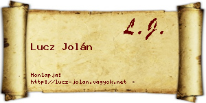 Lucz Jolán névjegykártya