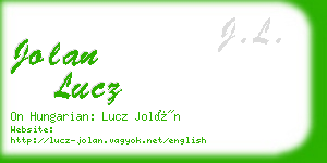 jolan lucz business card